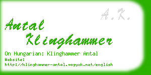 antal klinghammer business card